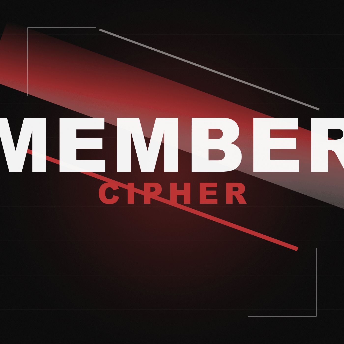 An abstract HLAR member signal image with white typography fragments and red glow.